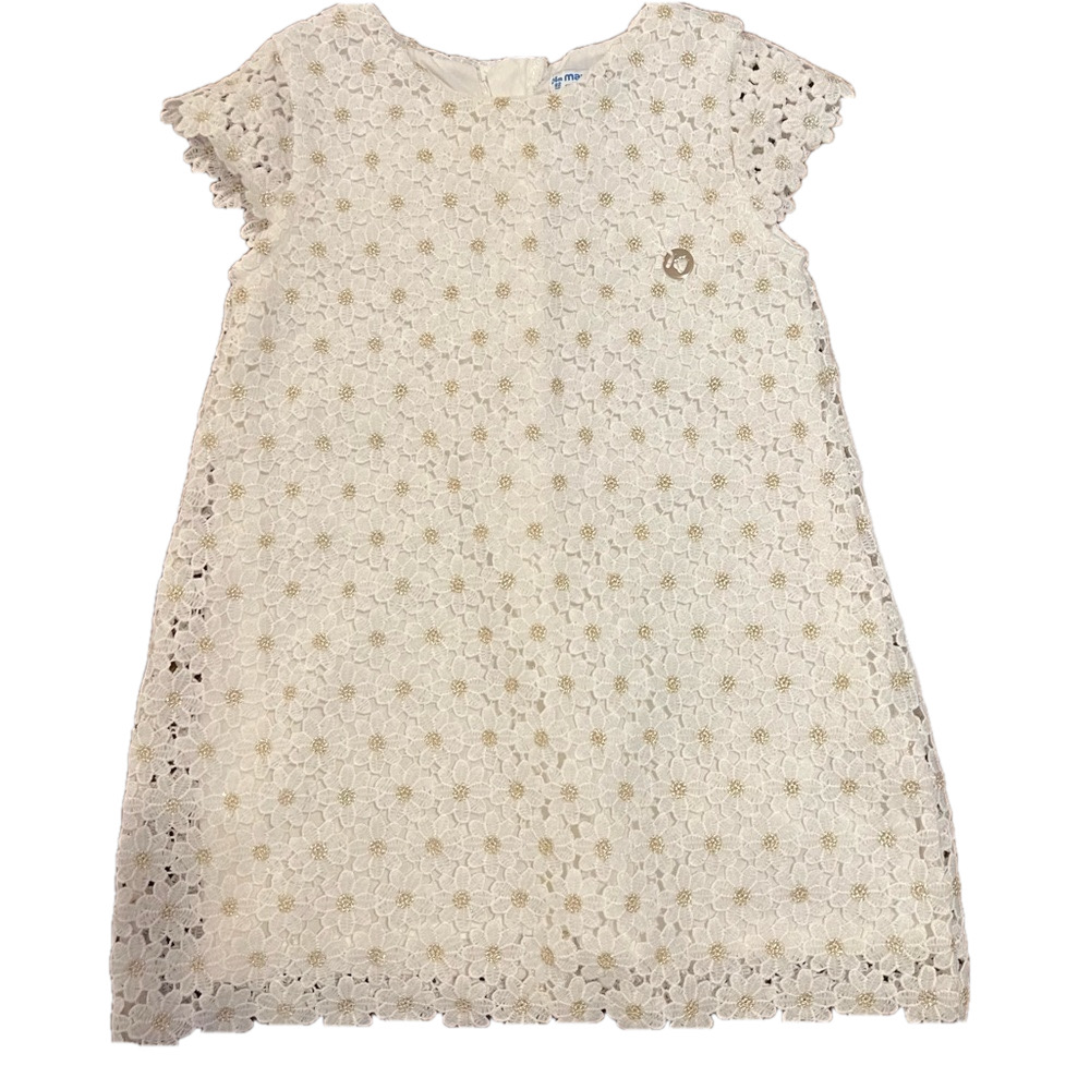 Mayoral White crochet daisy dress in size 24 months